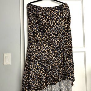 Anthropoligie Silky Leopard Print Women's Skirt